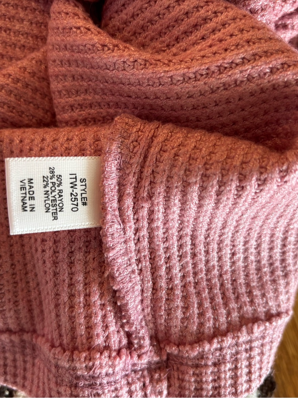 Zenana Sweater Boxy Top & Long Pants Set Ribbed Knit Wide-Leg Rose. Small - Picture 10 of 12